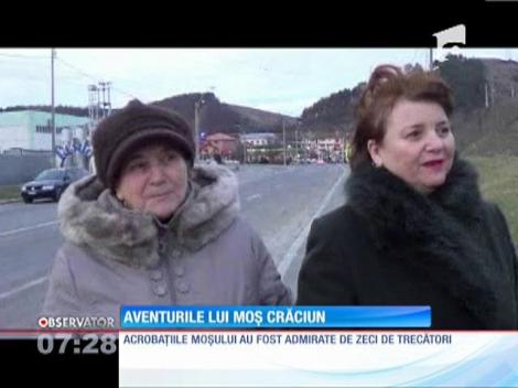 Moş Crăciun, acrobat desăvârşit