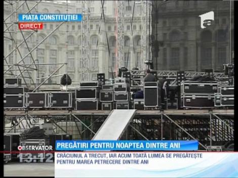 Pregătiri pentru Revelionul organizat în Piaţa Constituţiei