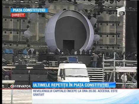 Repetiții în Piaţa Constituţie pentru concertul din noaptea de Revelion
