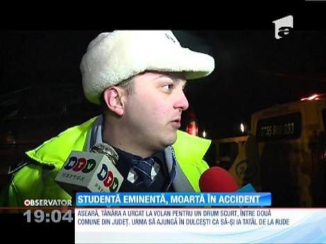 Studentă eminentă, moartă în accident