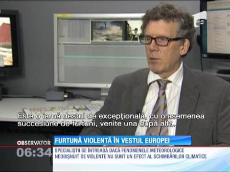 Furtună violentă în vestul Europei