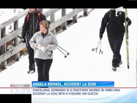 Angela Merkel, accident la schi