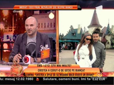 Sabina Ivanică: "Cristea a spus că se însoară dacă există un divorţ"
