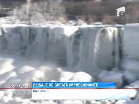 Cascada Niagara din Canada a îngheţat bocnă