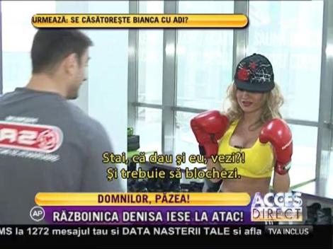 Denisa Biţă ia lecţii de autoapărare.