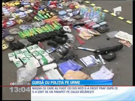 Hoți de mașini prinși după o urmărire ca-n filme