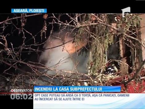 Vila subprefectului de Prahova a fost distrusă de un incendiu puternic