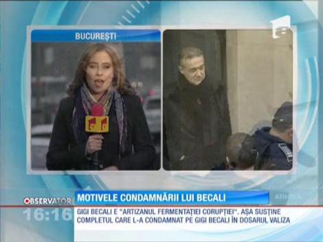 Motivele condamnării lui Gigi Becali