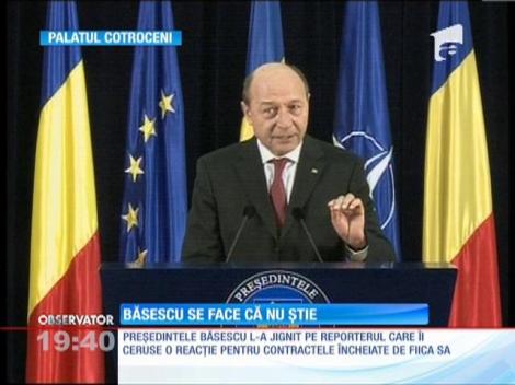 Traian Băsescu spune că nu ştia că fiica sa a legalizat acte pentru Gazprom