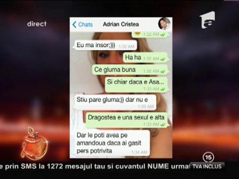 Iată ce mesaje deocheate îşi dădeau Mariana Roşca și Adi Cristea!