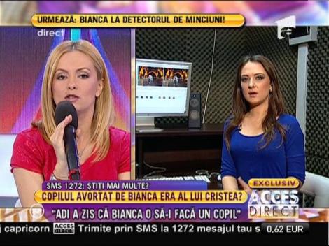 Martor cheie: Copilul avortat de Bianca ar fi fost al lui Cristea!
