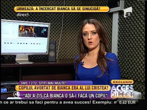 Copilul avortat de Bianca ar fi fost al lui Cristea!