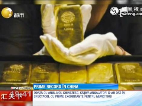 Prime de 50 de mii de dolari şi lingouri de aur în China