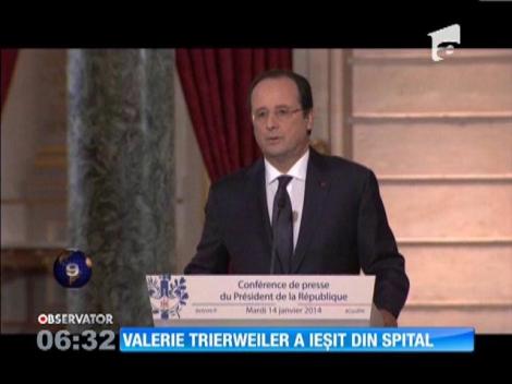 Partenera oficială a lui Fran&ccedil;ois Hollande, Valerie Trierweiler, a fost externată