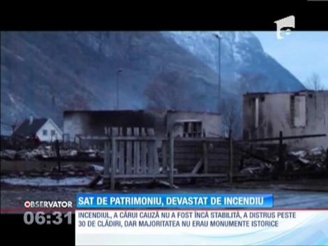 Sat de patrimoniu din Norvegia, devastat de incendiu