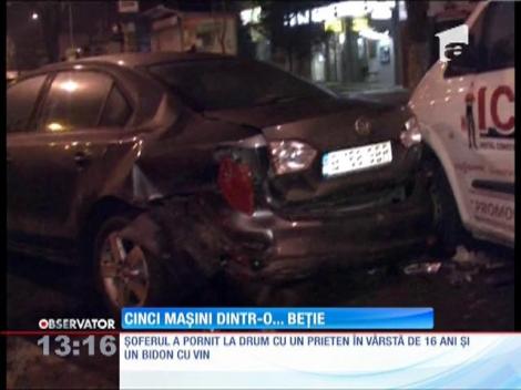 Cinci maşini lovite în doar 2-3 minute