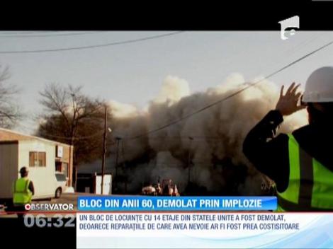 Bloc din anii 60, demolat prin implozie