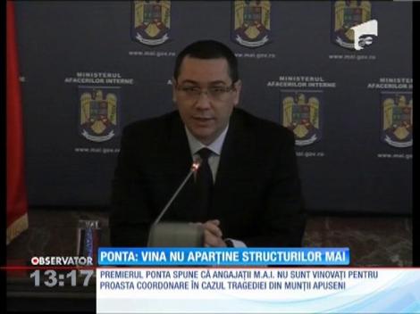 Ponta: "Vina nu aparţine structurilor MAI"