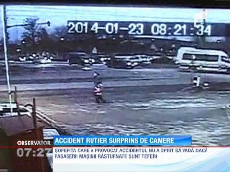 Accident rutier surprins de camere