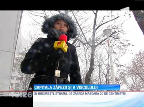 Capitala, sub zăpadă! Trafic îngreunat de viscol
