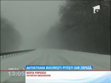 UPDATE/ Autostrada Bucureştiul - Piteşti a fost închisă din cauza viscolului