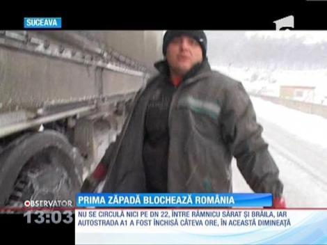 Prima zăpadă din an a blocat România!