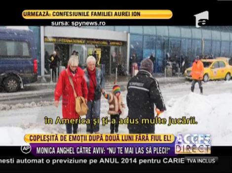Monica Anghel, copleşită de emoţii după două luni fără fiul ei