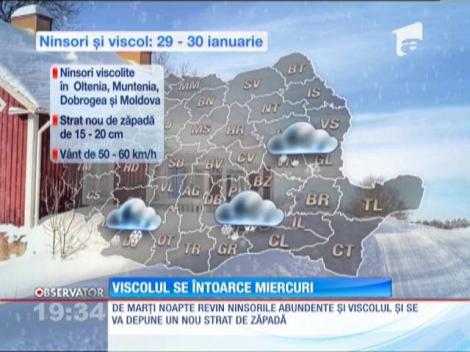 Viscolul se întoarce miercuri
