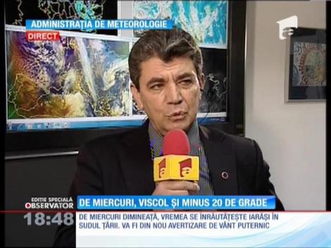 De miercuri, viscol şi temperaturi de -20 de grade
