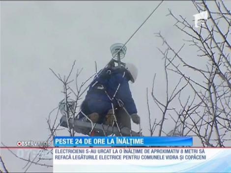 Electricienii au lucrat fără întrerupere mai bine de 24 de ore