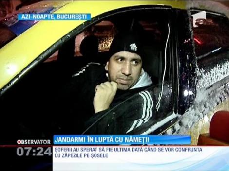 Jandarmii din Capitală, in luptă cu nămeții