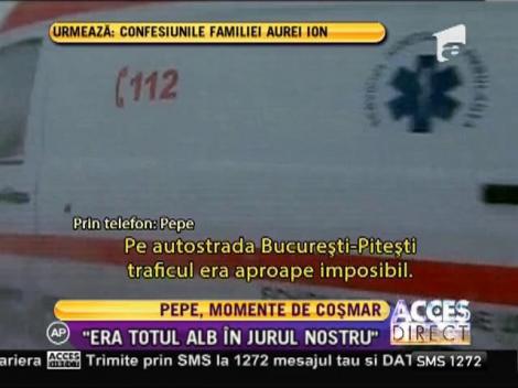 Pepe, blocat în nămeţi pe autostrada Bucureşti - Piteşti