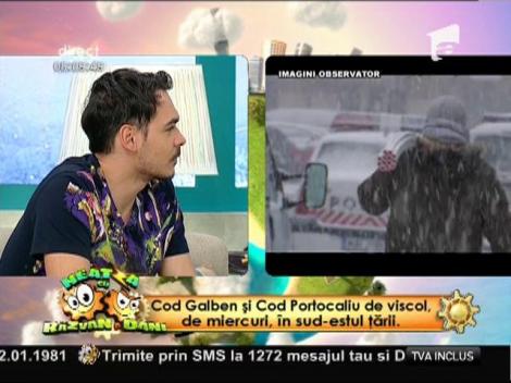 Cod Galben și Cod Portocaliu de viscol, de miercuri, în sud-estul țării!