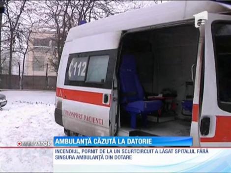 Ambulanță căzută la datorie