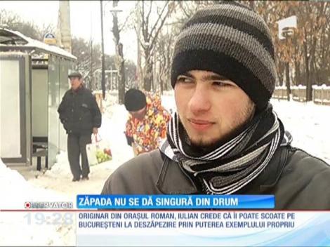 Zăpada nu se dă singură din drum
