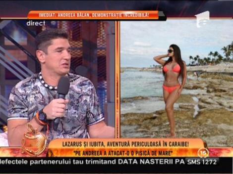 Lazarus, peripeţii cu iubita în Caraibe: "O maimuţă a zgâriat-o pe Andreea pe picior!"
