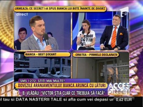 Bogdan Vlădău: "Cred că Victor încă o mai iubeşte pe Bianca"