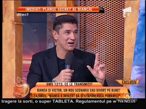 Lazarus: "Bianca a învăţat să-şi stăpânească pornirile!"
