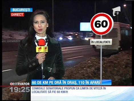 S-a marit viteza: 60km/h in oras, 110km/h afara