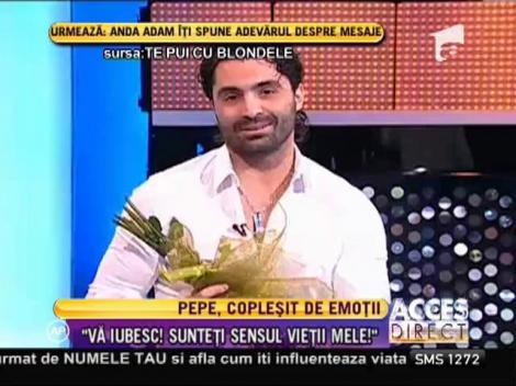 Pepe, provocat de o blondă să facă o declaraţie de dragoste la televizor!