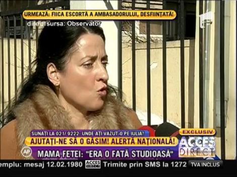 Mama Iuliei Ionescu: "Niciodată nu mi-a zis că vrea să plece!"