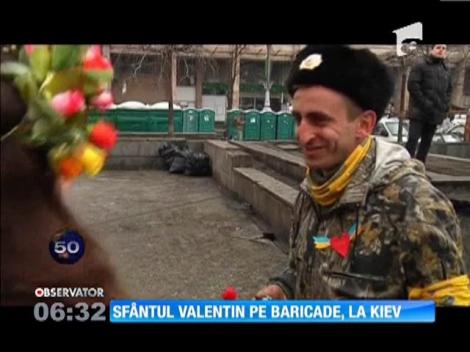 Sfântul Valentin a fost sărbătorit și de protestatarii de la Kiev