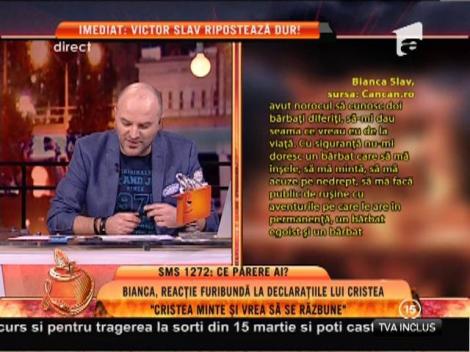 Bianca: "Cristea minte şi vrea să se răzbune"