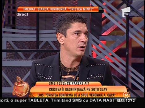 Luis Lazarus: "Cristea confirmă ce a spus Veronica A. Cara"