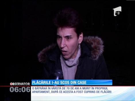 Un incendiu puternic i-a scos în stradă pe locatarii unui bloc din Vaslui