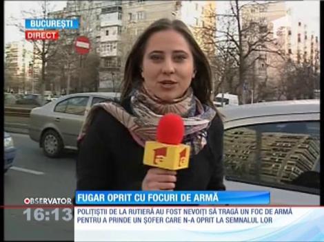 Un bărbat a fost oprit de poliţiştii de la rutieră din Capitală cu focuri de armă