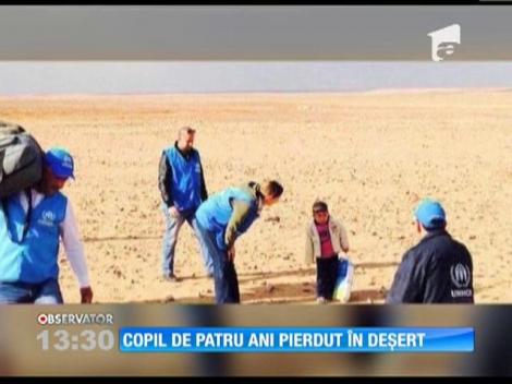 Copil de patru ani pierdut în deşert