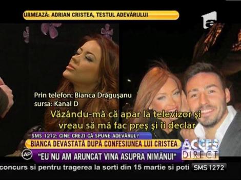 Bianca: "Mă declar dezamăgită ca am avut încredere în Cristea"