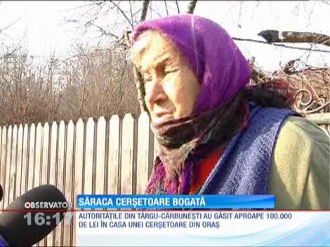O femeie care se ocupa cu cerşetoria avea acasă o avere
