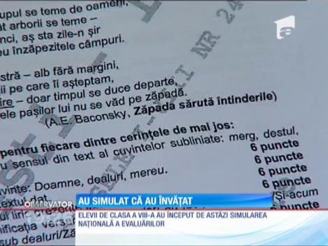 Elevii de clasa a VIII-a au început simularea naţională a examenelor